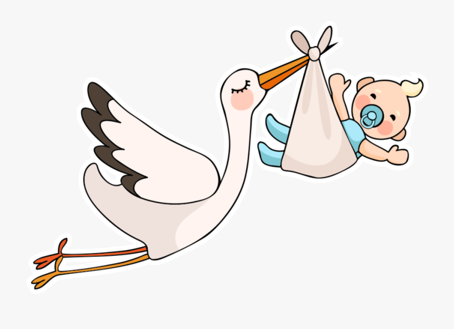 #ftestickers #scswan #swan #stork #baby #cute - Baby Sticker On Car, Transparent Clipart
