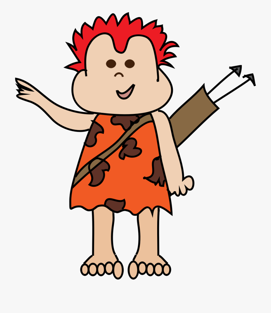 Boy Pointing At Self Clip Art - Cave Girl Cartoon Png, Transparent Clipart