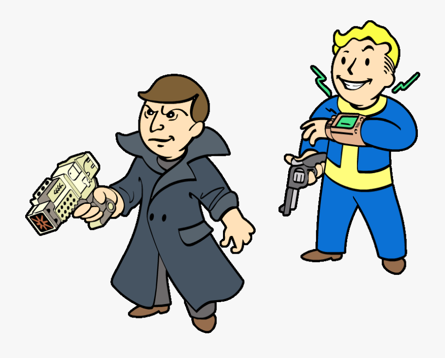 Shotgun Clipart - Fallout Vault Boy Style, Transparent Clipart