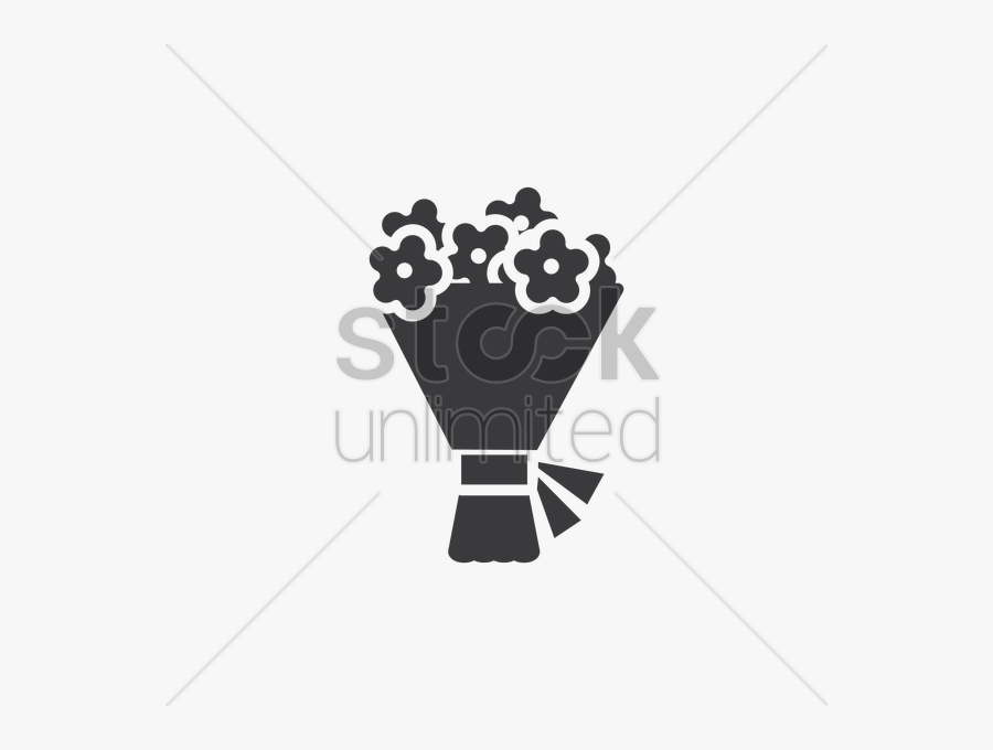 Flower Bouquet Vector Image - Flower Bouquet Silhouette Vector, Transparent Clipart
