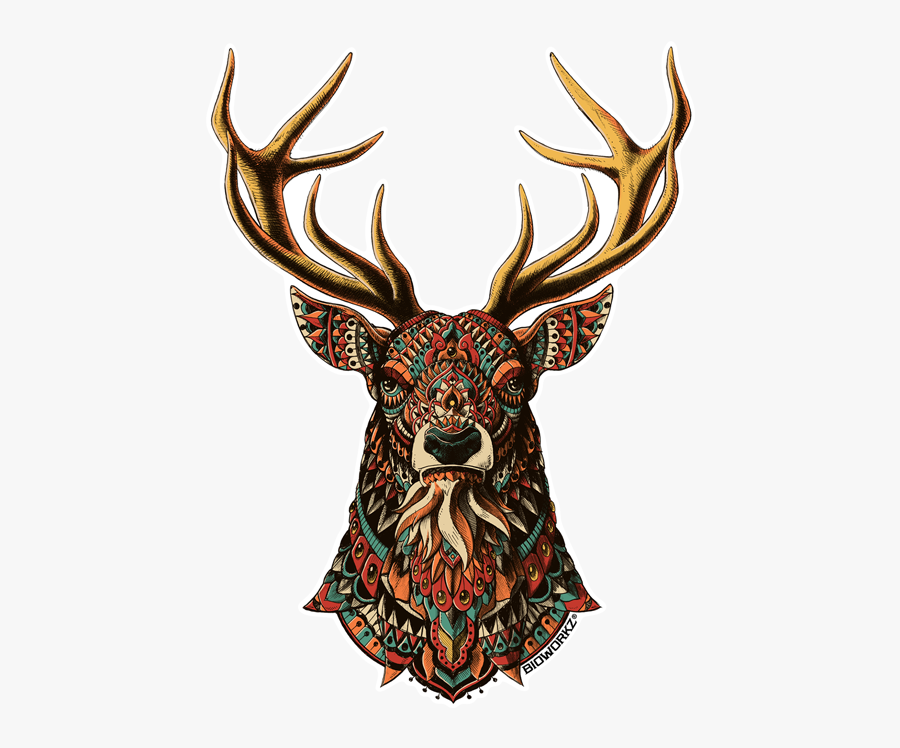 Ornate Buck Sticker - Bioworkz Buck, Transparent Clipart