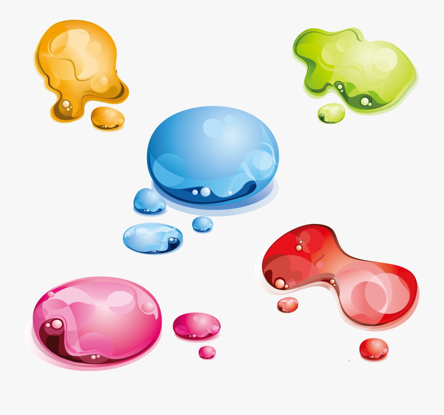 Color Drop Clip Art - Color Drops On Water, Transparent Clipart