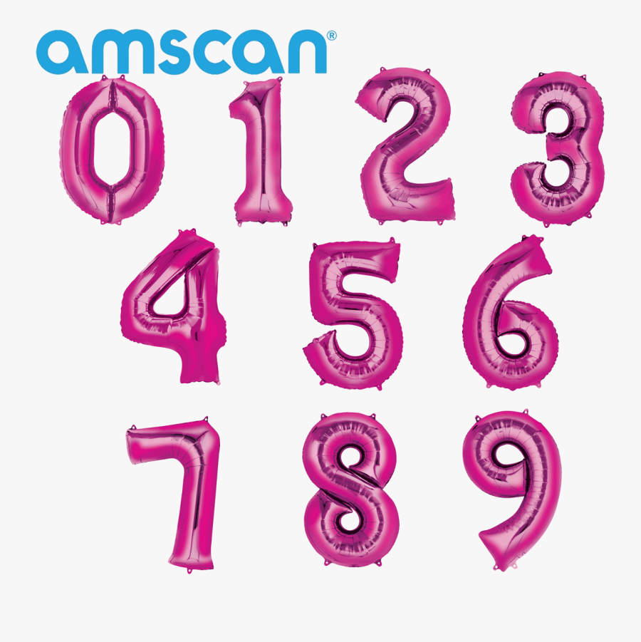 Pink - Number Balloons With Balloons Amscan, Transparent Clipart
