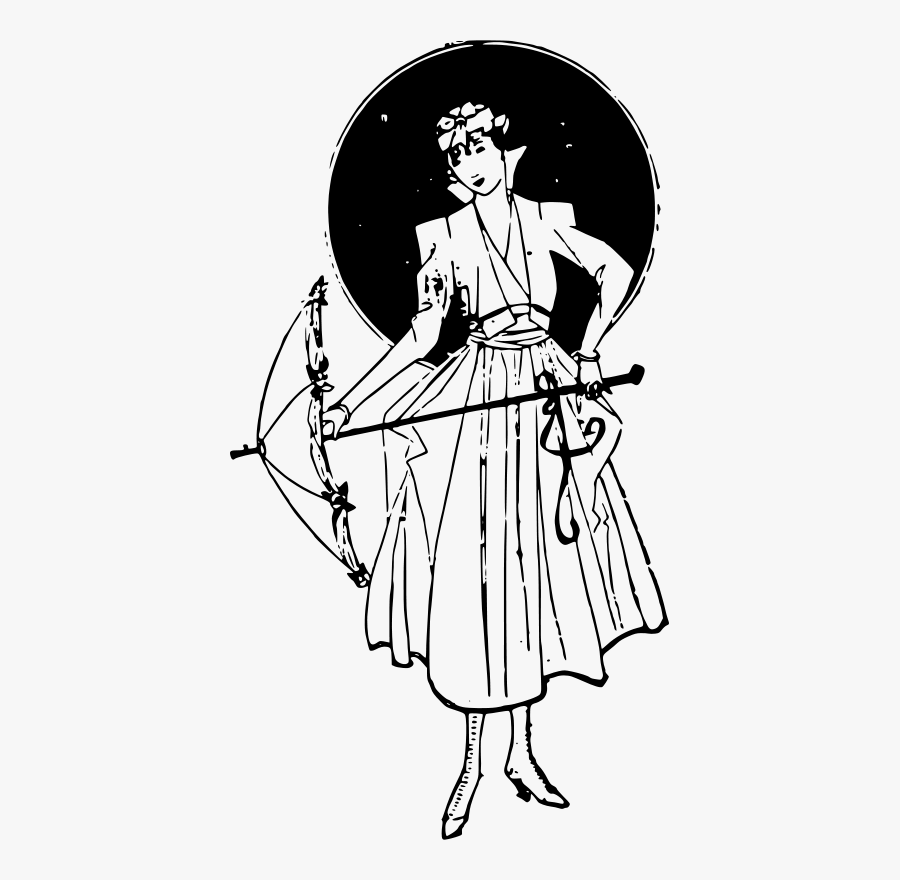 Woman And Her Brellie - Posh Clipart, Transparent Clipart
