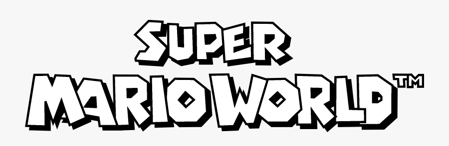 Super Mario World Logo Black And White, Transparent Clipart