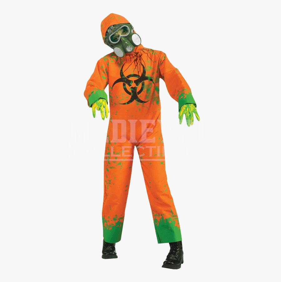 Transparent Hazmat Suit Clipart - Biohazard Zombie Biohazard Halloween Costume, Transparent Clipart