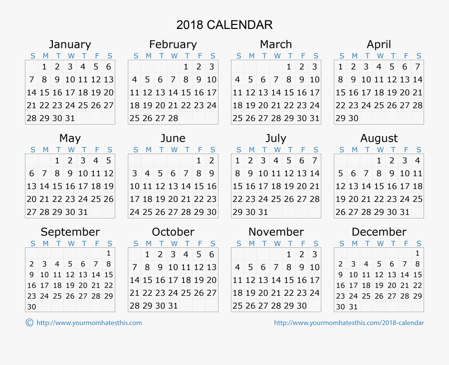 Calender Vector May Calendar - Png Year Calendar 2018, Transparent Clipart