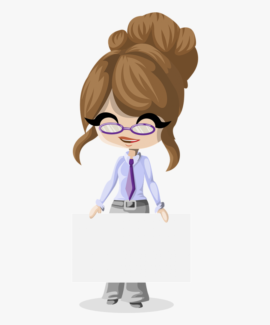Business Girl Board Glasses - Business Girl Graphic Png, Transparent Clipart