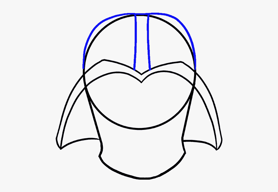 How To Draw Dart Vader - Darthvader Head Drawing Easy, Transparent Clipart
