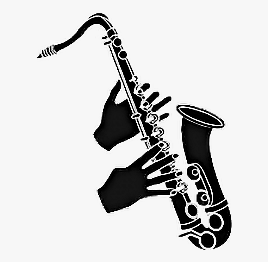 #saxophone #blackandwhite #silhouette #play #hands - Saxophone Silhouette Png, Transparent Clipart
