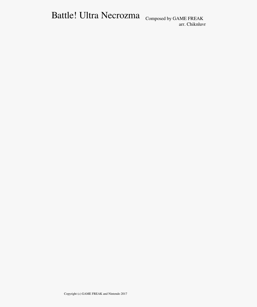 Ultra Necrozma Sheet Music For Flute, Clarinet, Piano, - Contract, Transparent Clipart