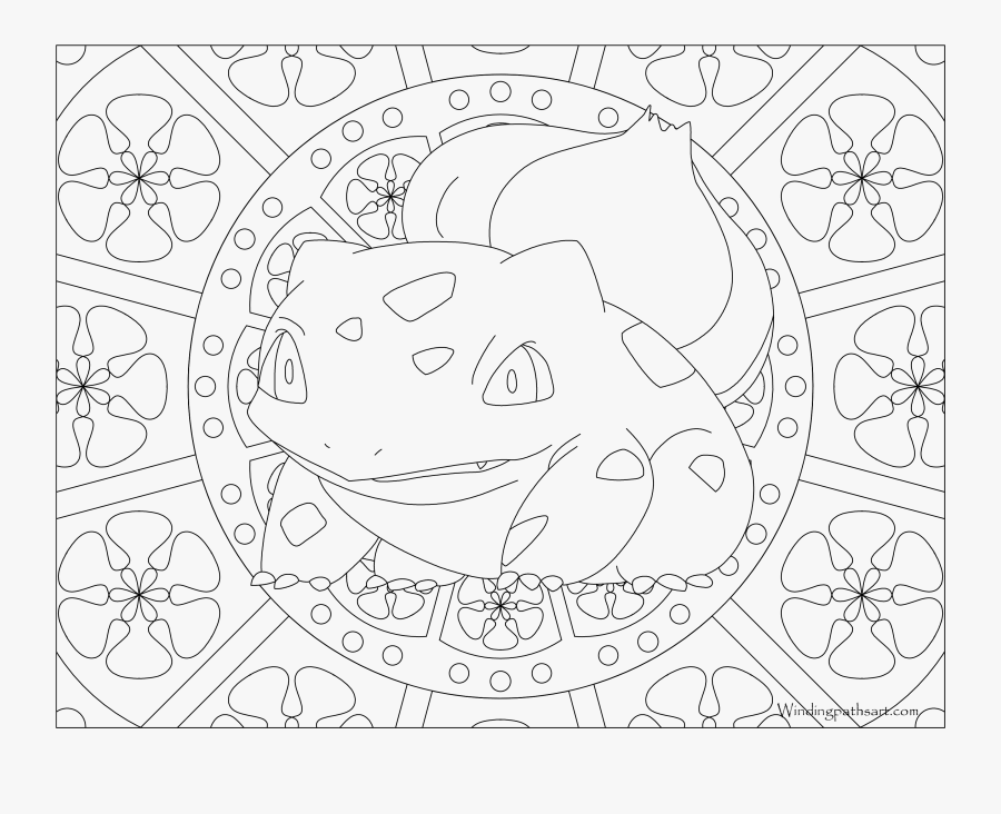 Pokemon Clipart Coloring - Pokemon Adult Coloring Sheet, Transparent Clipart