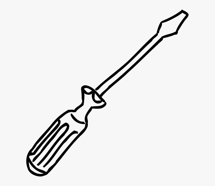 Tool Drawing Screwdriver - Line Art, Transparent Clipart