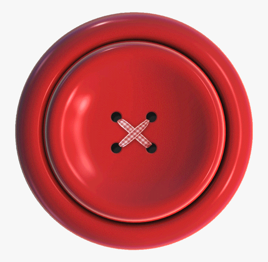 Red Sewing Button With 4 Hole - Clothing Button Png, Transparent Clipart