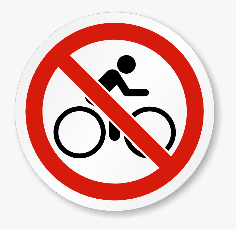 No Bike Riding Symbol Iso Prohibition Circular Sign - No Bikes On Sidewalk, Transparent Clipart