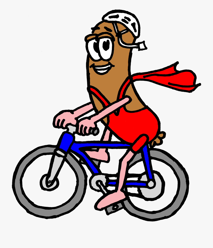 Pitons Clipart Motor Part - Sausage On A Bicycle, Transparent Clipart