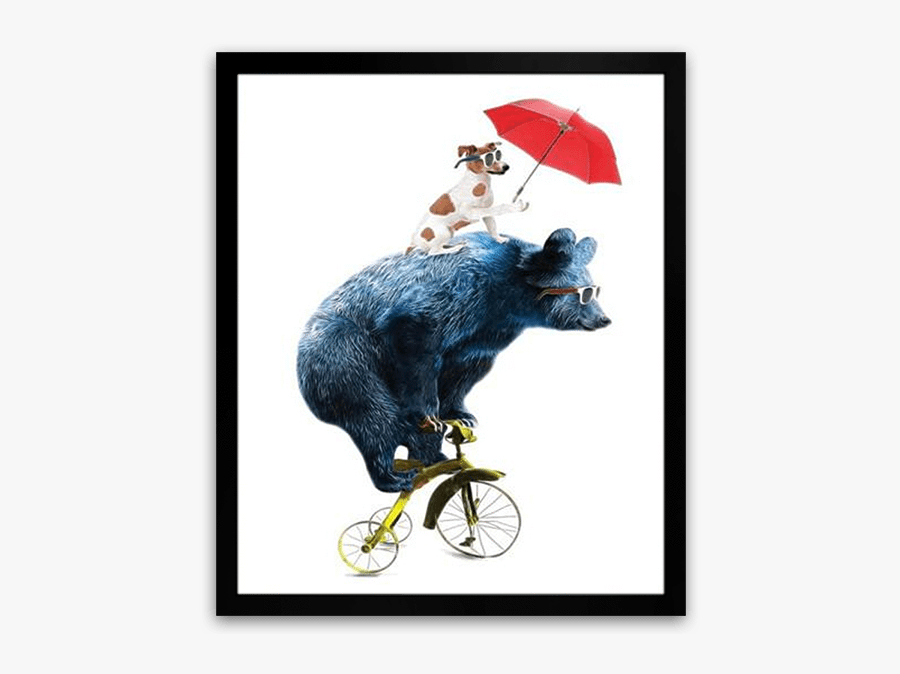 Clip Art Dog On Shadow Framed - Bear Cycle, Transparent Clipart