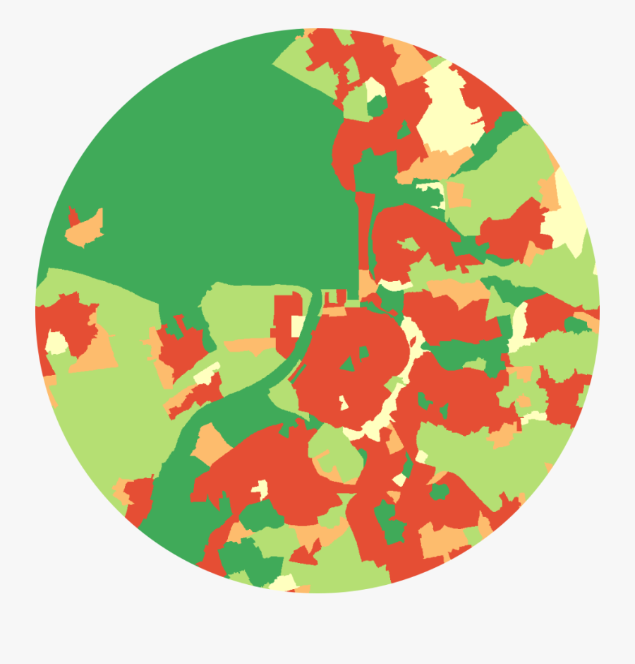 Detailed Population Density Map - Circle, Transparent Clipart