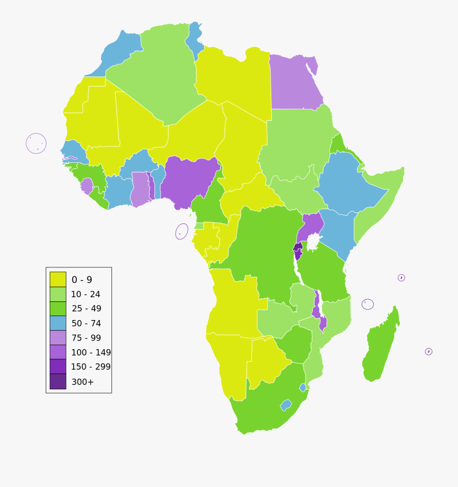Population Drawing Density - Population Map Of Africa 2017, Transparent Clipart