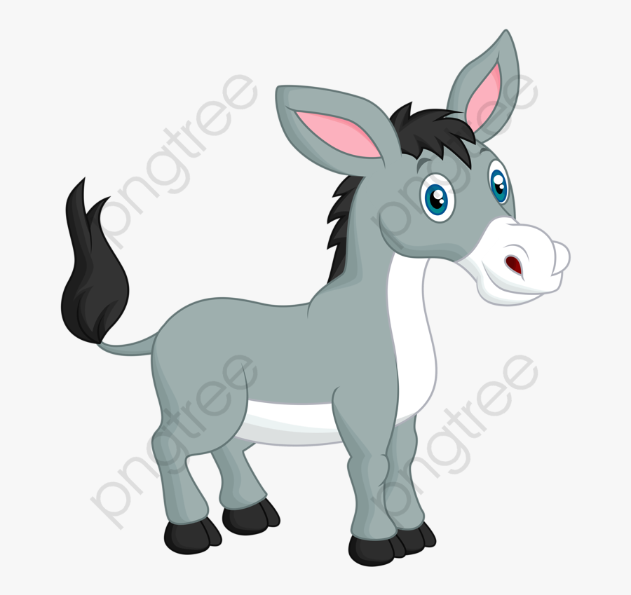 Animal Png Commercial - Cartoon Donkey Transparent Background, Transparent Clipart