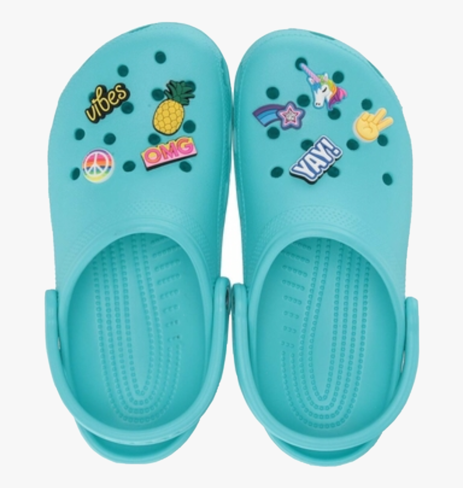 Crocs - Blue Crocs With Jibbitz, Transparent Clipart