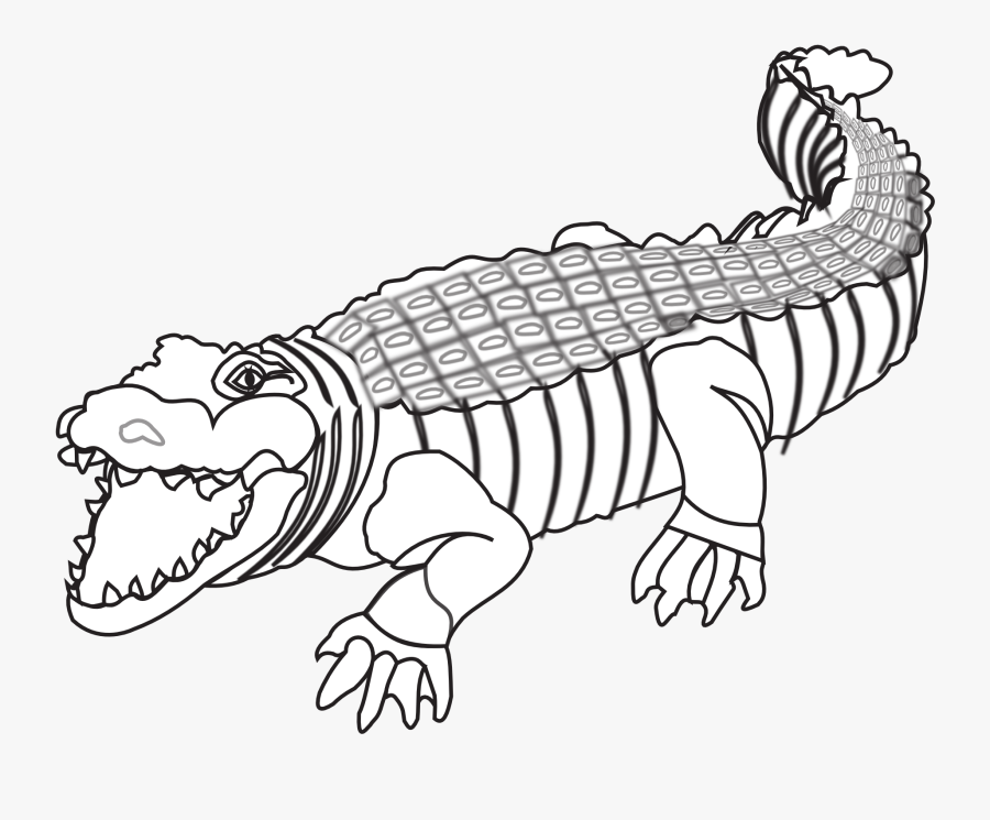 Png Black And White - Crocodiles Black And White, Transparent Clipart