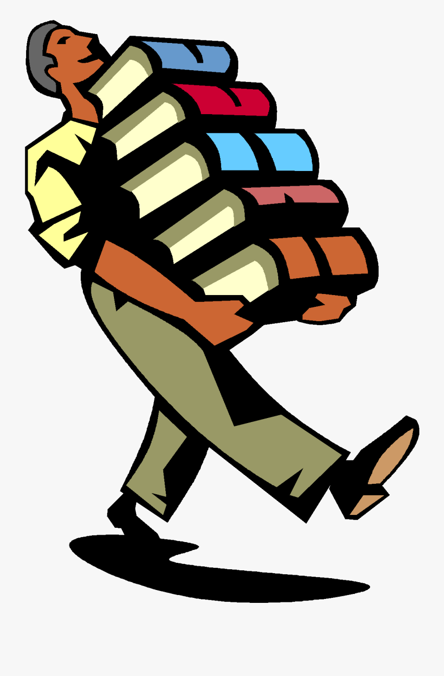 Library Book Return Png Black And White Library - Carrying Books, Transparent Clipart