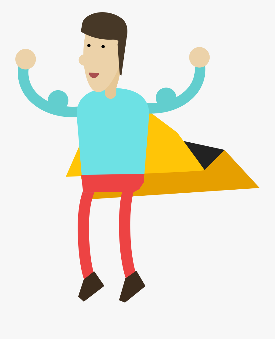 Be A Learning Hero - Cartoon Brave Man, Transparent Clipart