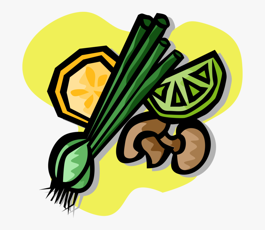 Vector Illustration Of Green Onion Vegetables With, Transparent Clipart
