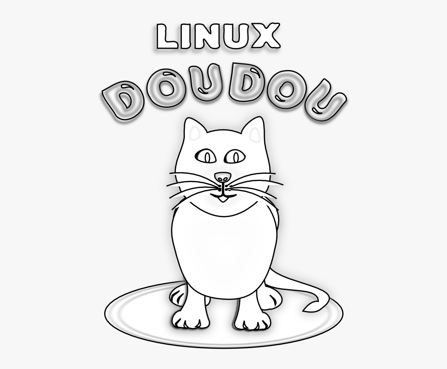 Geek Dou Dou Linux Logo Contest Black Cat Doudou Green - Cartoon, Transparent Clipart