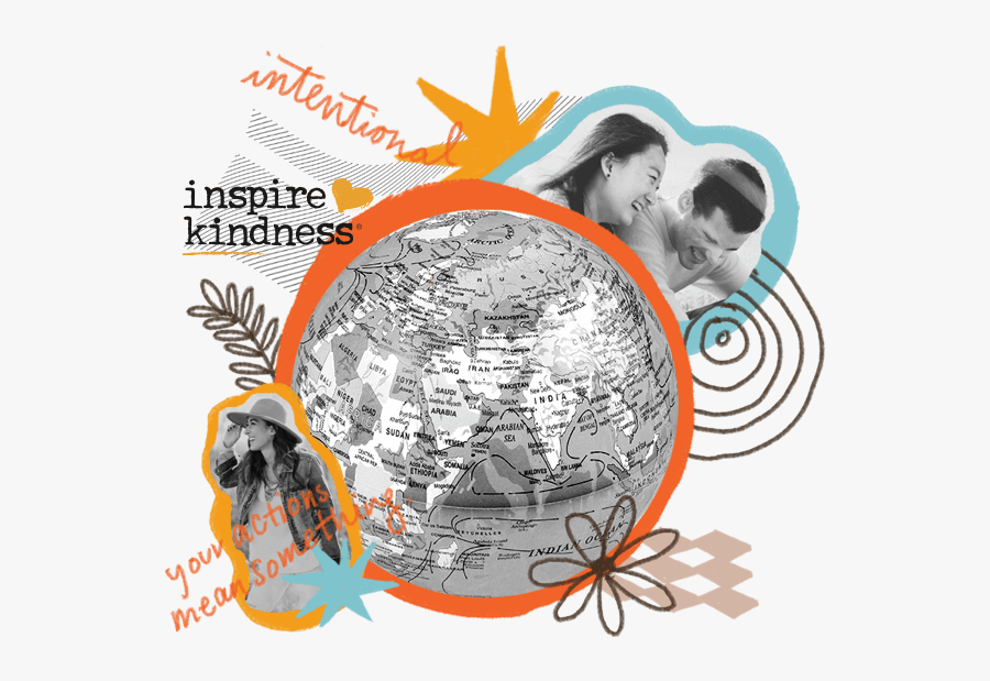 Black And White Globe With People Around It - Illustration, Transparent Clipart