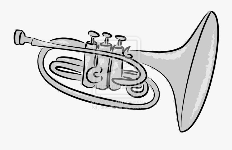 Clip Art Cornet Drawing Animated Film - Mellophone Drawing, Transparent Clipart