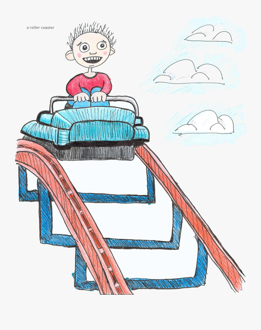 Roller Coaster Drawing Clipart Transparent Png - Roller Coaster To Draw, Transparent Clipart