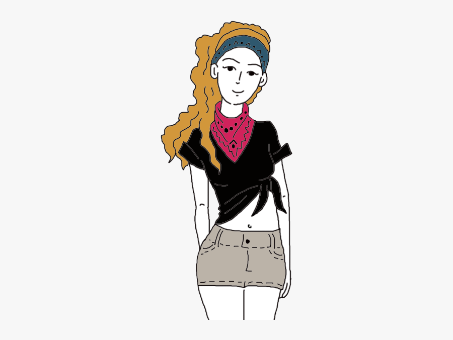 Bandana - Draw A Bandana Around The Neck, Transparent Clipart