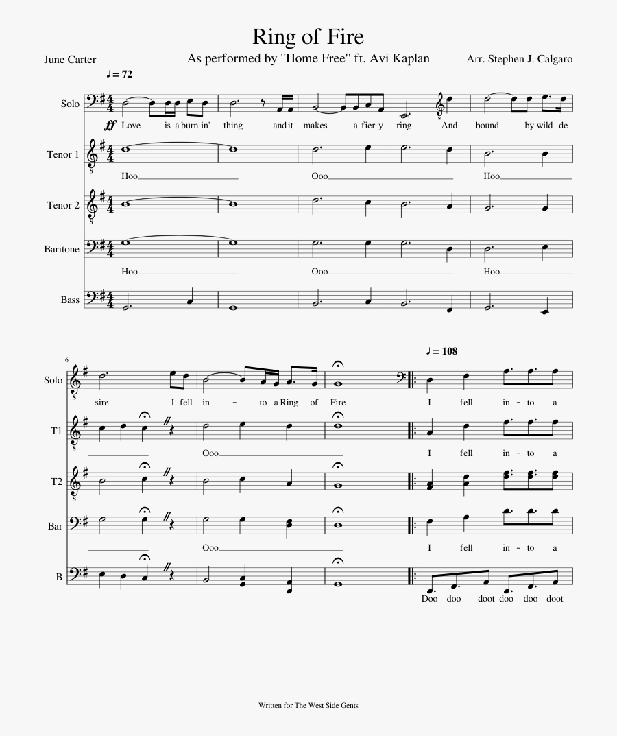 Ring Of Fire Home Free Ttbb - Russian Anthem Sheet Music Orchestra, Transparent Clipart
