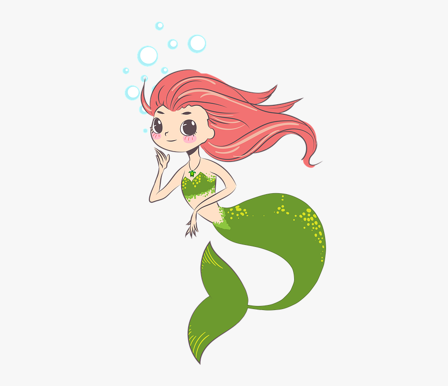 Mermaid, Shell, Beach, Clam, Seashell, Sea, Ocean, - รูป การ์ตูน นาง เงือก, Transparent Clipart