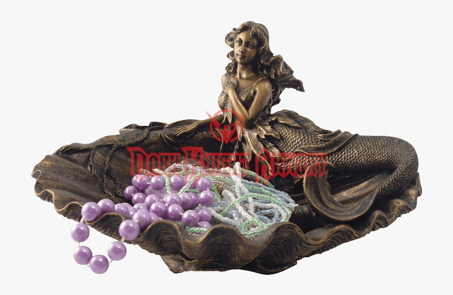 Mermaid And Clam Shell Dish - Figura Sirena Resina, Transparent Clipart