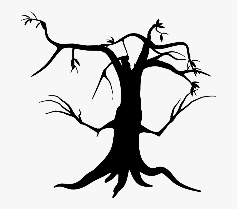 Transparent Family Tree Clip Art - Halloween Tree Silhouette Png, Transparent Clipart