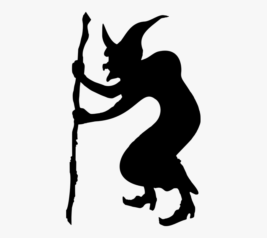 Witch Silhouette, Transparent Clipart