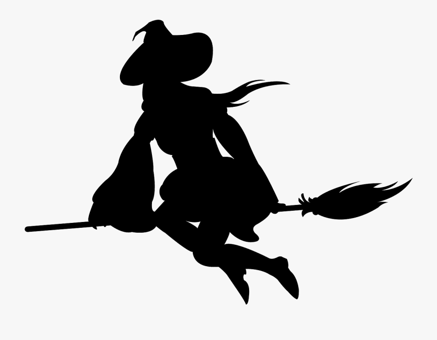 Silhueta De Bruxa Voando, Transparent Clipart