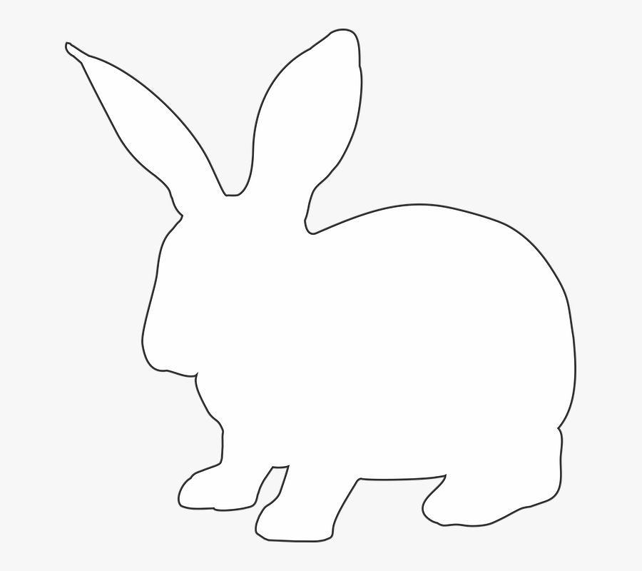 Rabbit, Animal, Hare, Silhouette, Nature, Vector, Line - Silueta De Conejo Blanco Png, Transparent Clipart