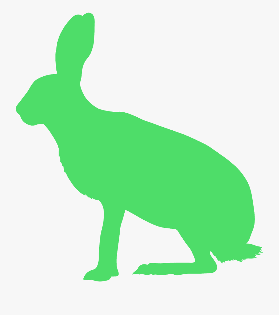 Grey Hare Silhouette, Transparent Clipart