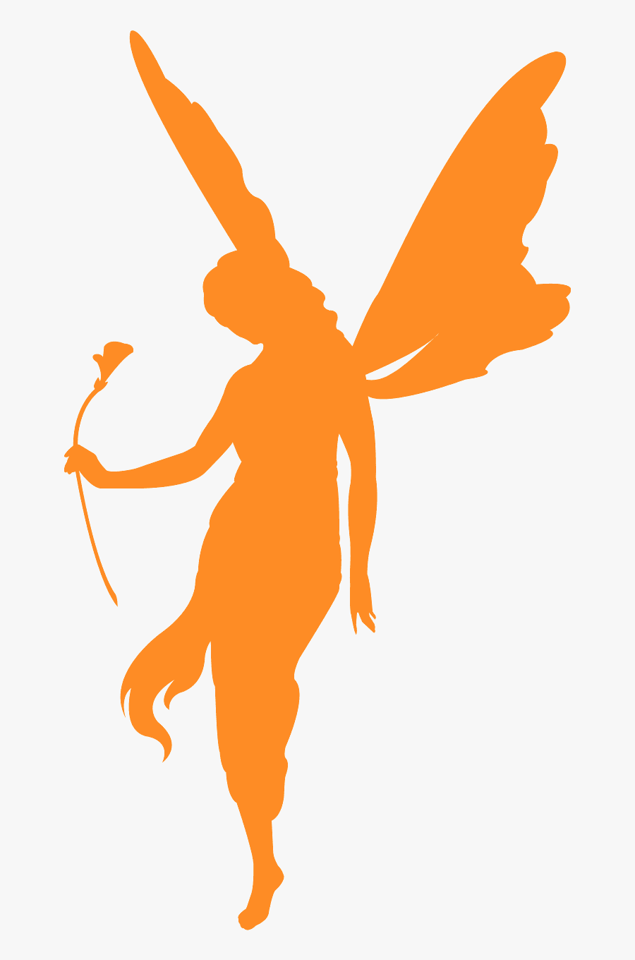 Fairies Silhouette Orange, Transparent Clipart