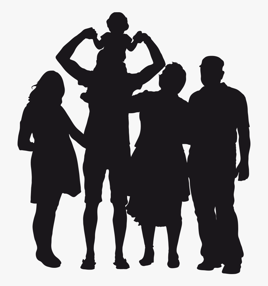 Silhouette Families Clip Art, Transparent Clipart