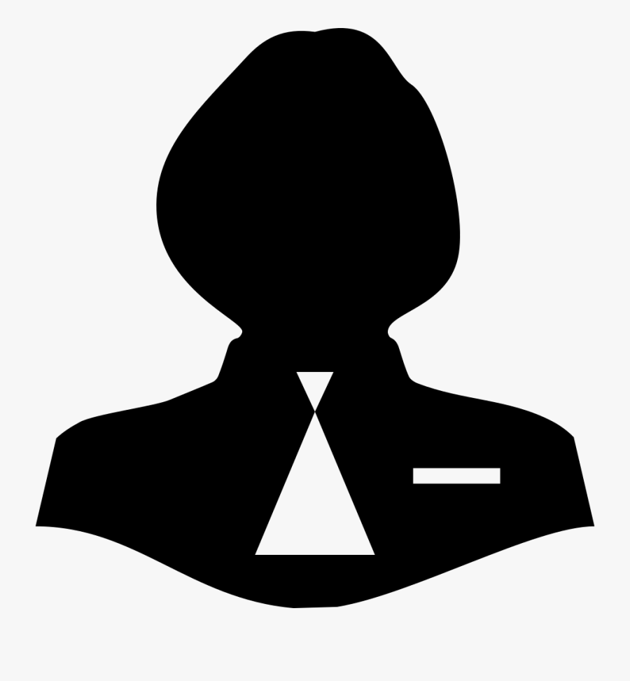 Clip Art Woman With Tie Svg - Silueta Mujer Con Corbata, Transparent Clipart