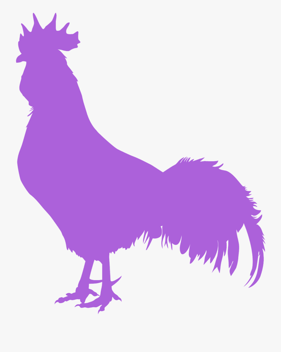 Grey Chicken Silhouette, Transparent Clipart