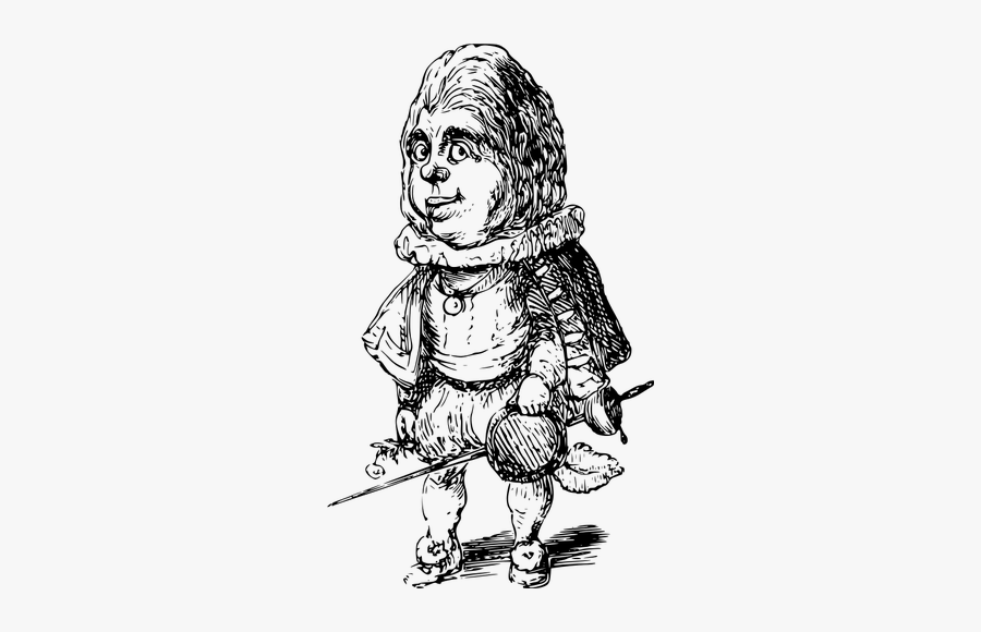 Vector Image Of Big Headed Fencing Guy Caricature - T Shirt Drawing Design Femal, Transparent Clipart