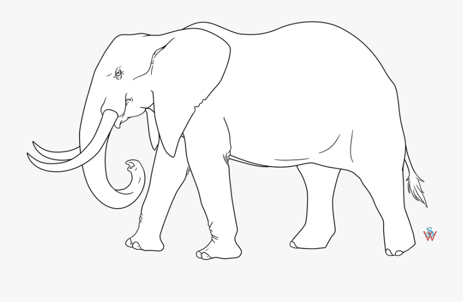 Elephants Clipart Stencil - Indian Elephant, Transparent Clipart