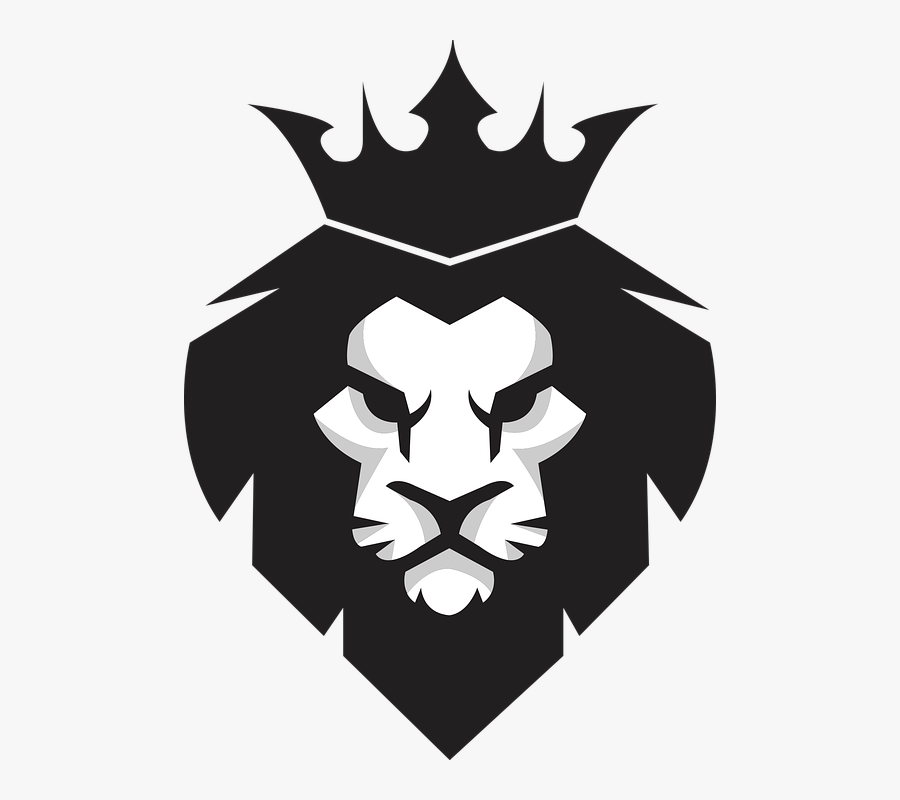 Stencil,black And White,emblem,lion,clip Character - Lion Logo Png, Transparent Clipart