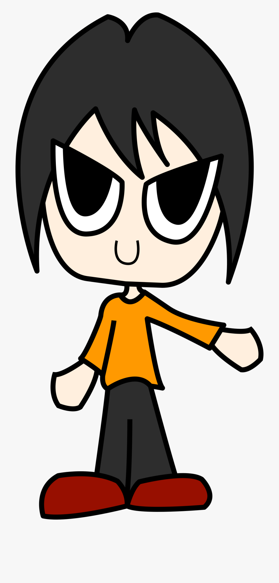 Clipart - Boy Cartoon With Big Eyes, Transparent Clipart